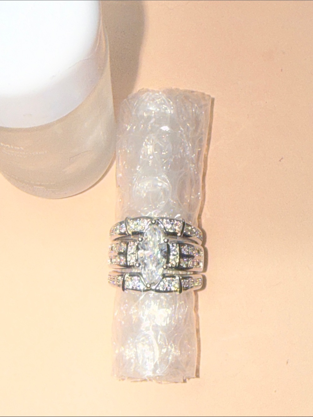 GRA CERTIFIED MOISSANITE DIAMOND Marquise 4CT Bridal Ring baked in Silver - Picture 12 of 16